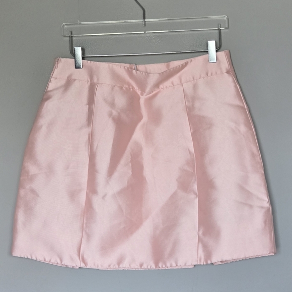NWT Collective The Label Petal Pink Satin Mini Skirt US 10 - Picture 7 of 13